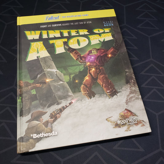 Image shows the front cover of the Winter of Atom book for the roleplaying game Fallout