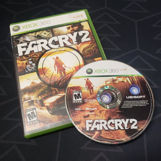 Image shows the case & disc for the video game Far Cry 2 for Xbox 360