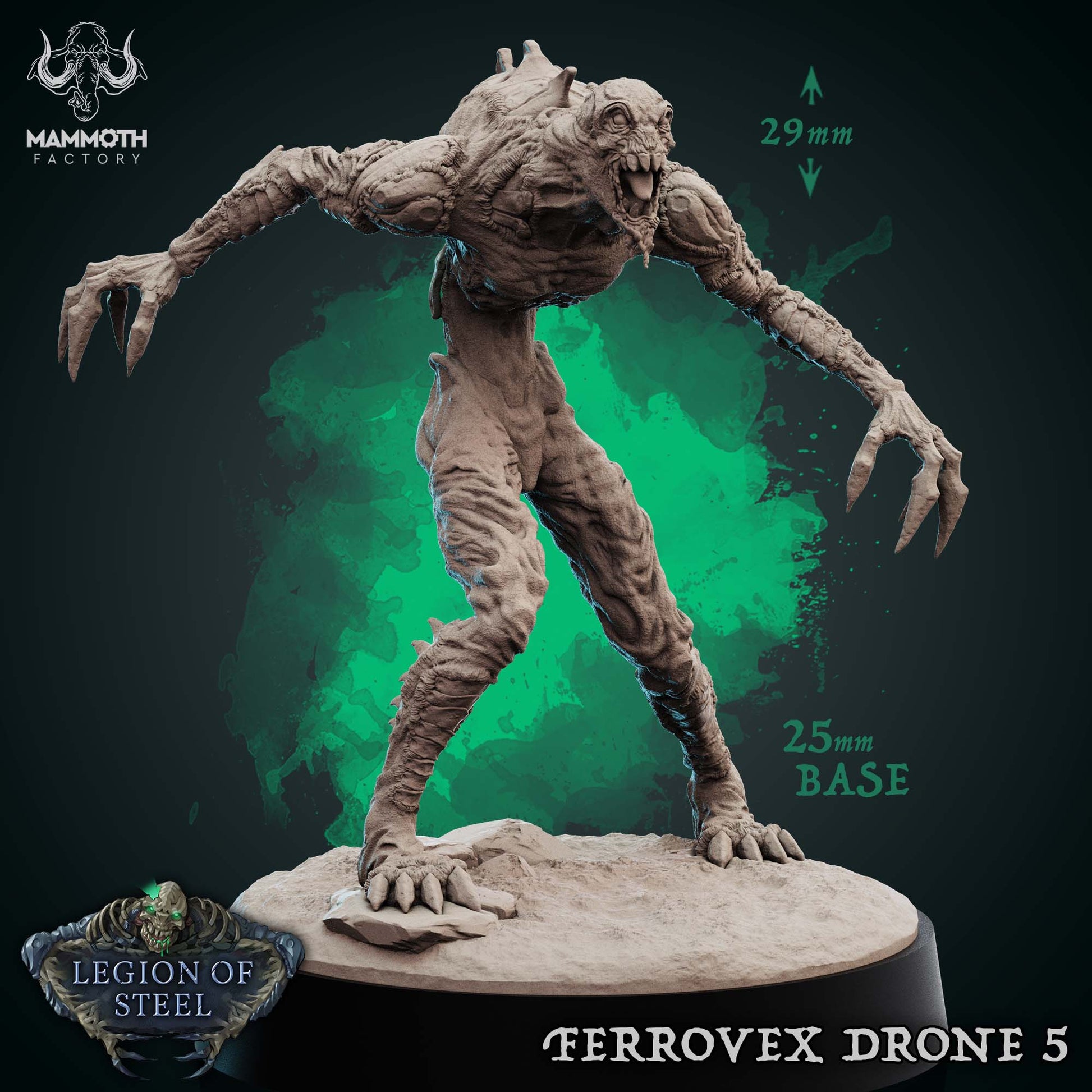 Image shows a 3D render of a ghoul horror gaming miniature.