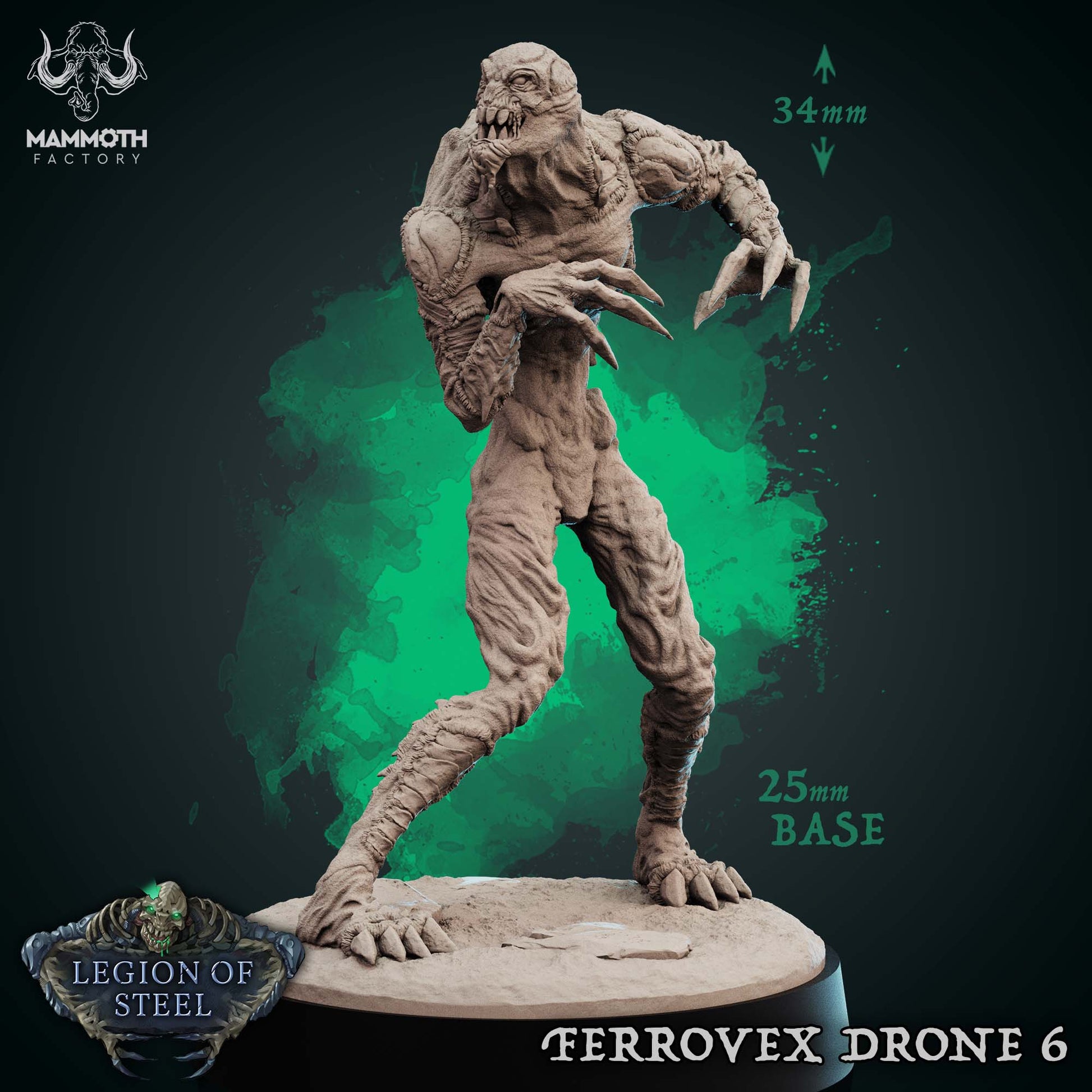 Image shows a 3D render of a ghoul horror gaming miniature.