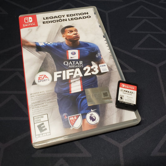 Image shows the case & cartridge for the video game FIFA 23: Legacy Edition for Nintendo Switch
