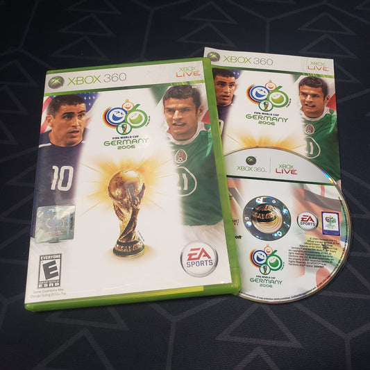 Image shows the case, manual & disc for the video game FIFA World Cup: Germany 2006 for Xbox 360