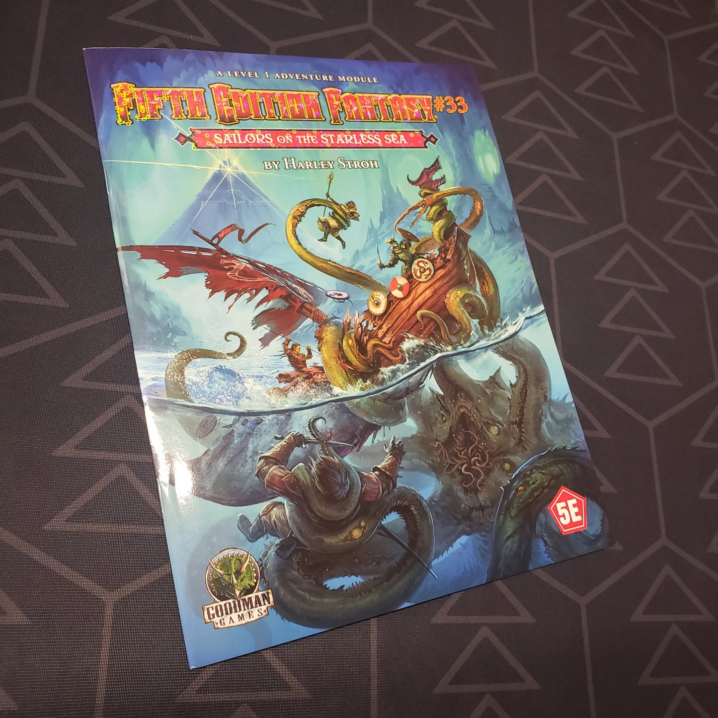 Image shows the front cover of the Fifth Edition Fantasy #33: Sailors on the Starless Sea roleplaying game book
