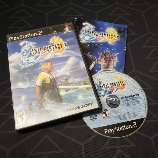 Image shows the case, manual and disc for the video game Final Fantasy X for Playstation 2