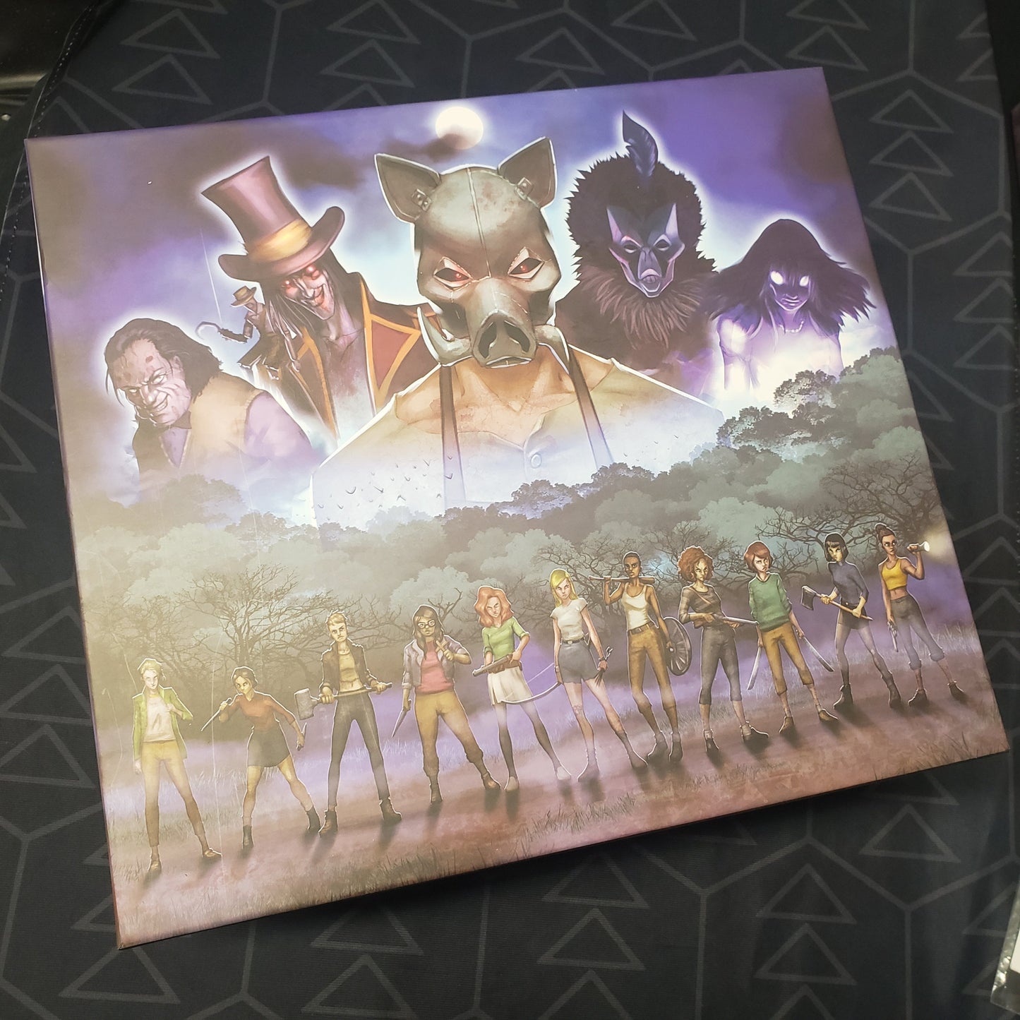 Image shows the front cover of the Series 1 Storage Box for the board game Final Girl