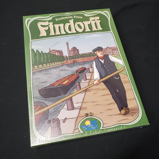 Image shows the front cover of the box of the Findorff board game