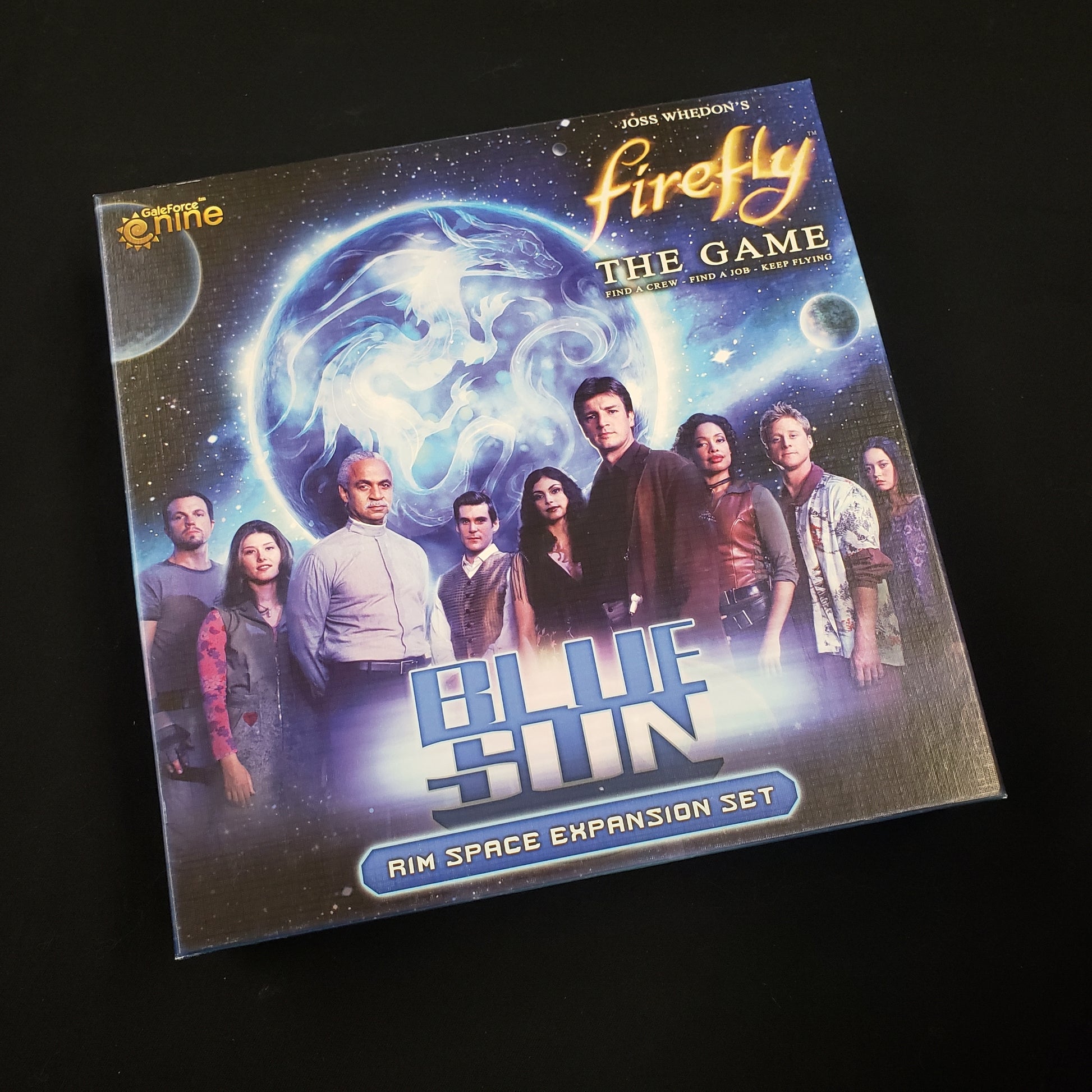 Image shows the front cover of the box of the Blue Sun expansion for the Firefly board game