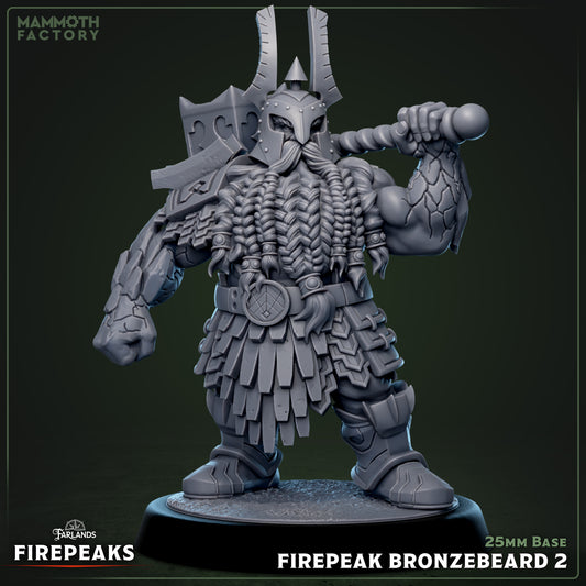 Image shows a 3D render of a stone dwarf barbarian gaming miniature.