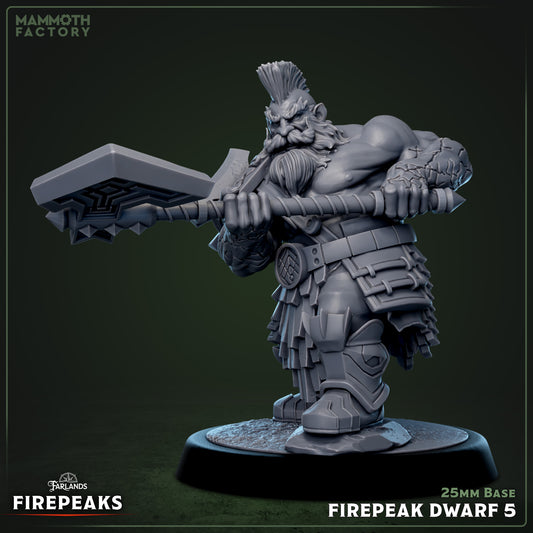 Image shows a 3D render of a dwarf barbarian gaming miniature.