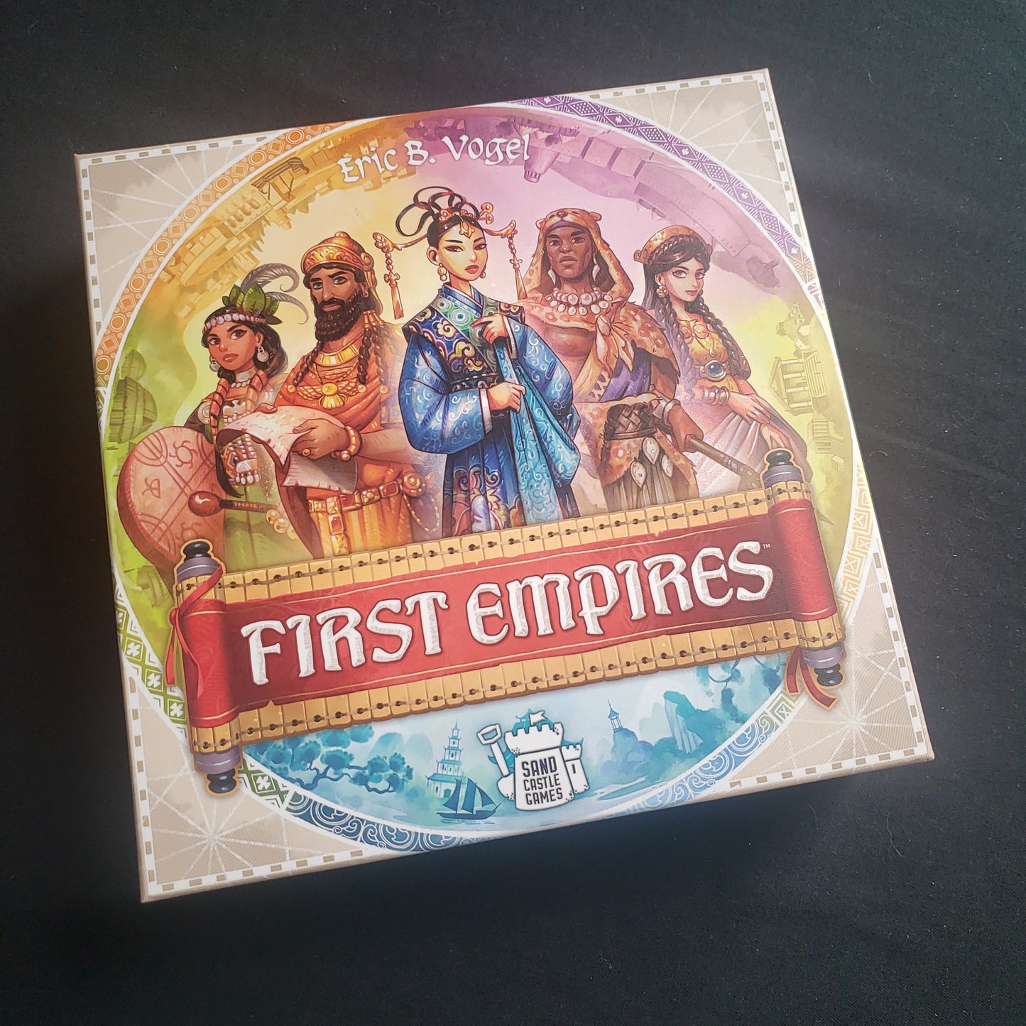 Image shows the front cover of the box of the First Empires board game