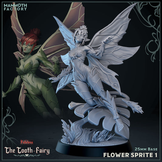 Image shows a 3D render of a forest sprite gaming miniature.