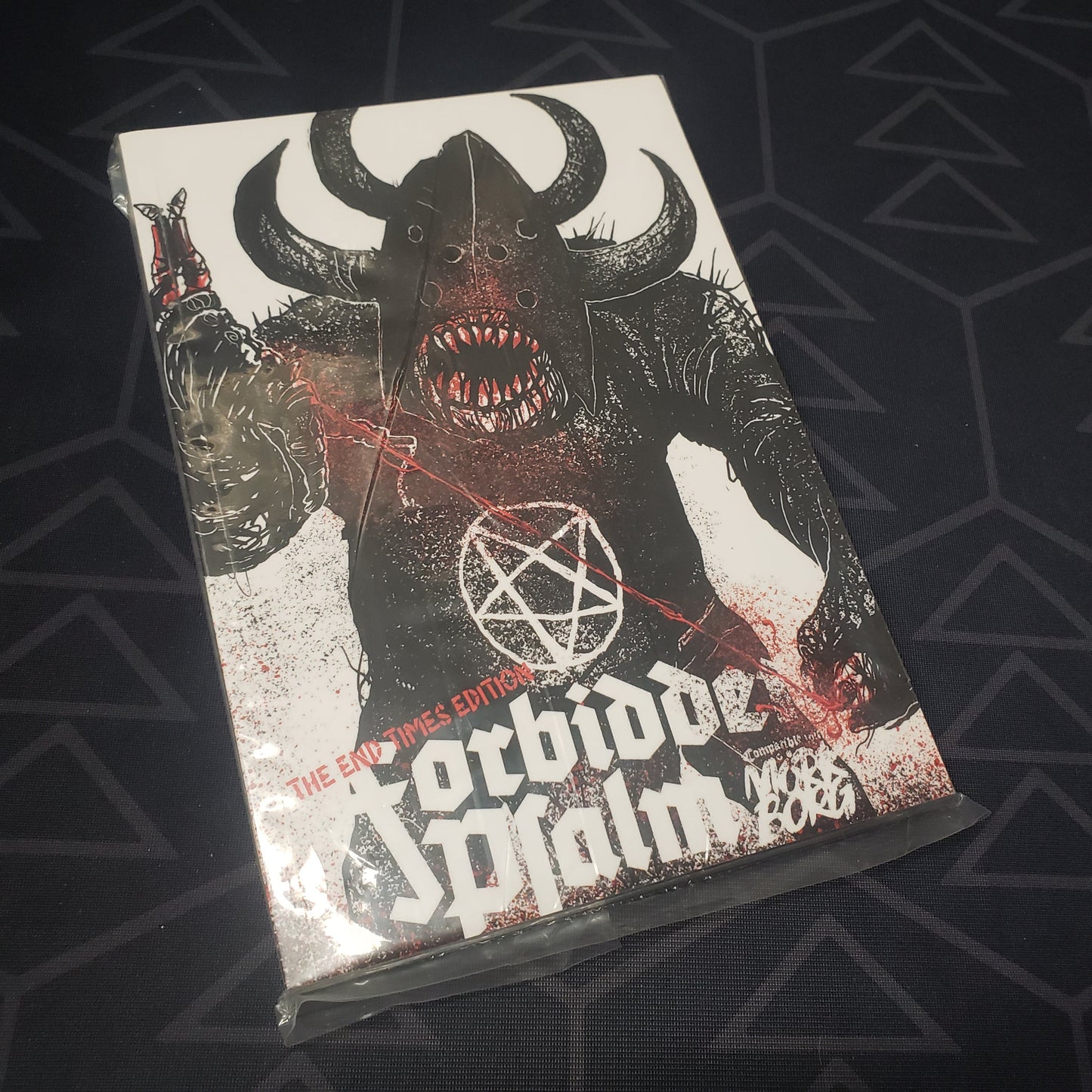 Image shows the front cover of the Forbidden Psalm: The End Times Edition wargaming book