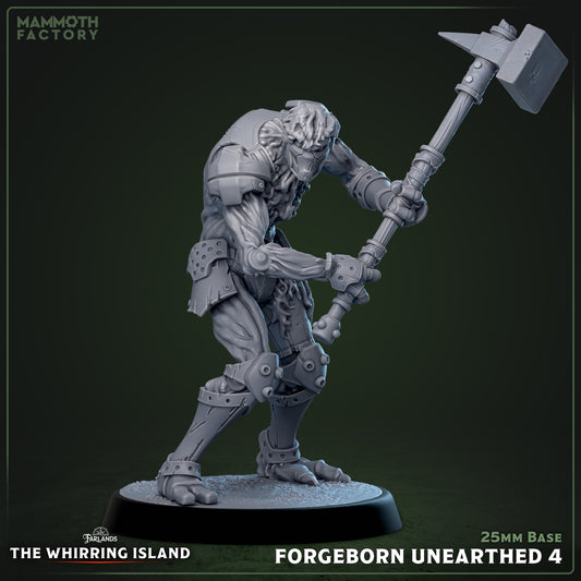 Image shows a 3D render of a overgrown warforged soldier gaming miniature.