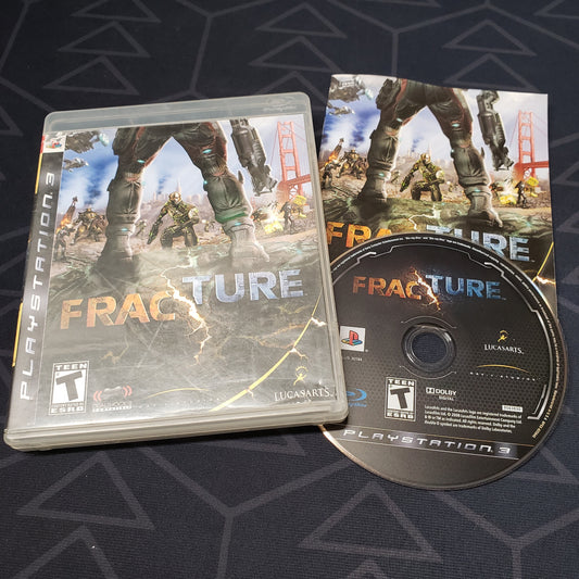 Image shows the case, manual & disc for the video game Fracture for Playstation 3