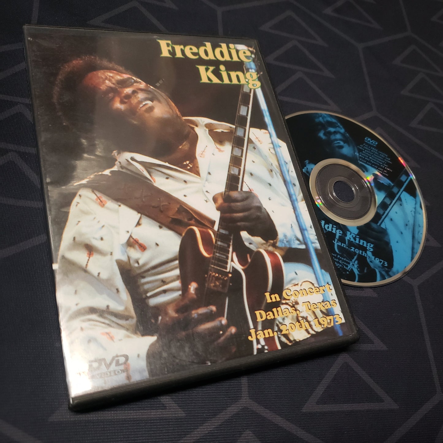 Image shows the case & disc for the concert film Freddie King: In Concert - Dallas, TX - January 20th, 1973 on DVD