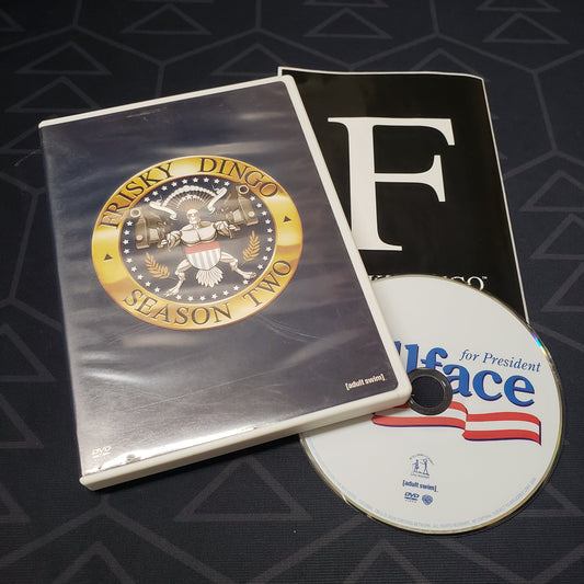 Image shows the case, insert & disc for the second season of Frisky Dingo on DVD
