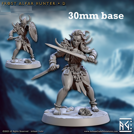 Image shows 3D renders of two sculpt options for a elf rogue gaming miniature.