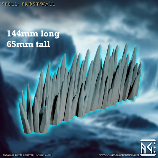Image shows a 3D render of an ice barricade gaming miniature terrain piece