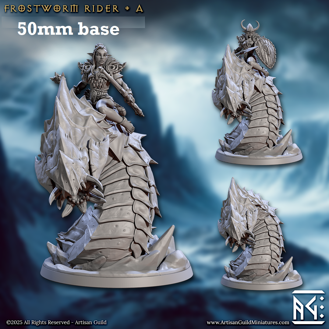 Frostworm Rider: Sculpt A (Female Elf Ranger Cavalry Unit)