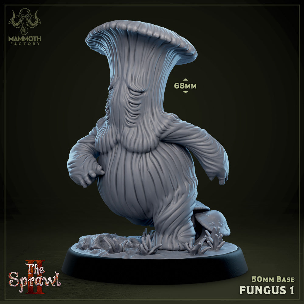 Image shows a 3D render of a mushroom man gaming miniature