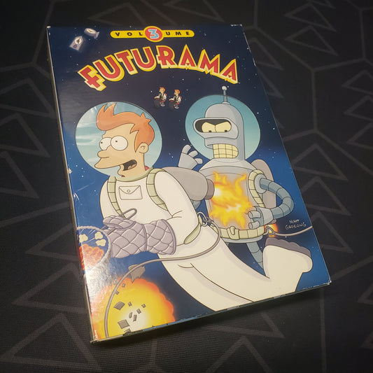 Image shows the front of the case for the Futurama: Volume 3 box set on DVD