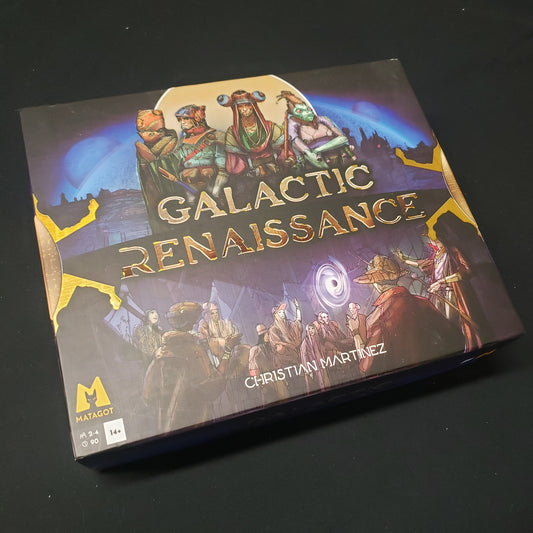 Image shows the front cover of the box for the Galactic Renaissance (Kickstarter Edition) board game