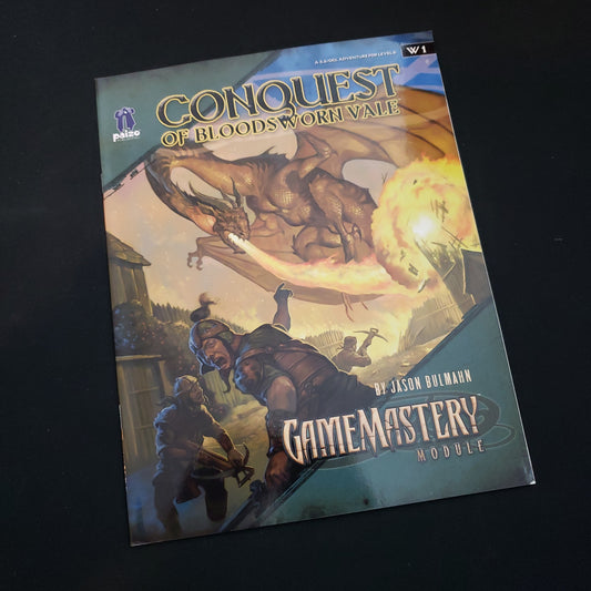 Image shows the front cover of the GameMastery Module: Conquest of Bloodsworn Vale roleplaying game book