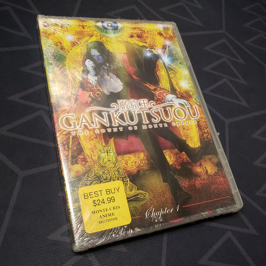 Image shows the front of the case for the Chapter 1 episode disc of the anime TV series Gankutsuou: The Count of Monte Cristo on DVD