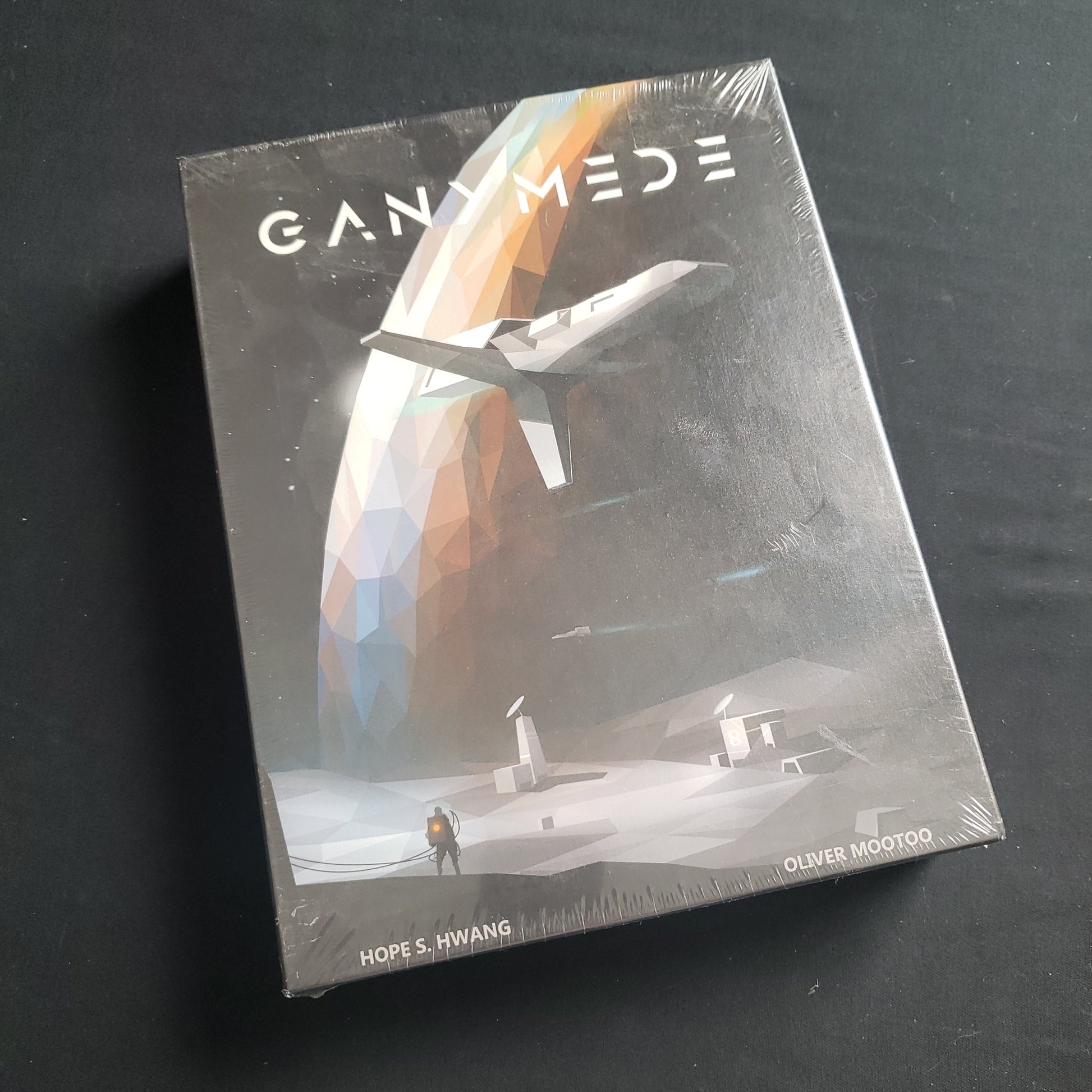 Image shows the front cover of the box of the Ganymede board game