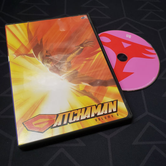 Image shows the case & disc for the Volume 6 episode disc of the anime TV series Gatchaman on DVD