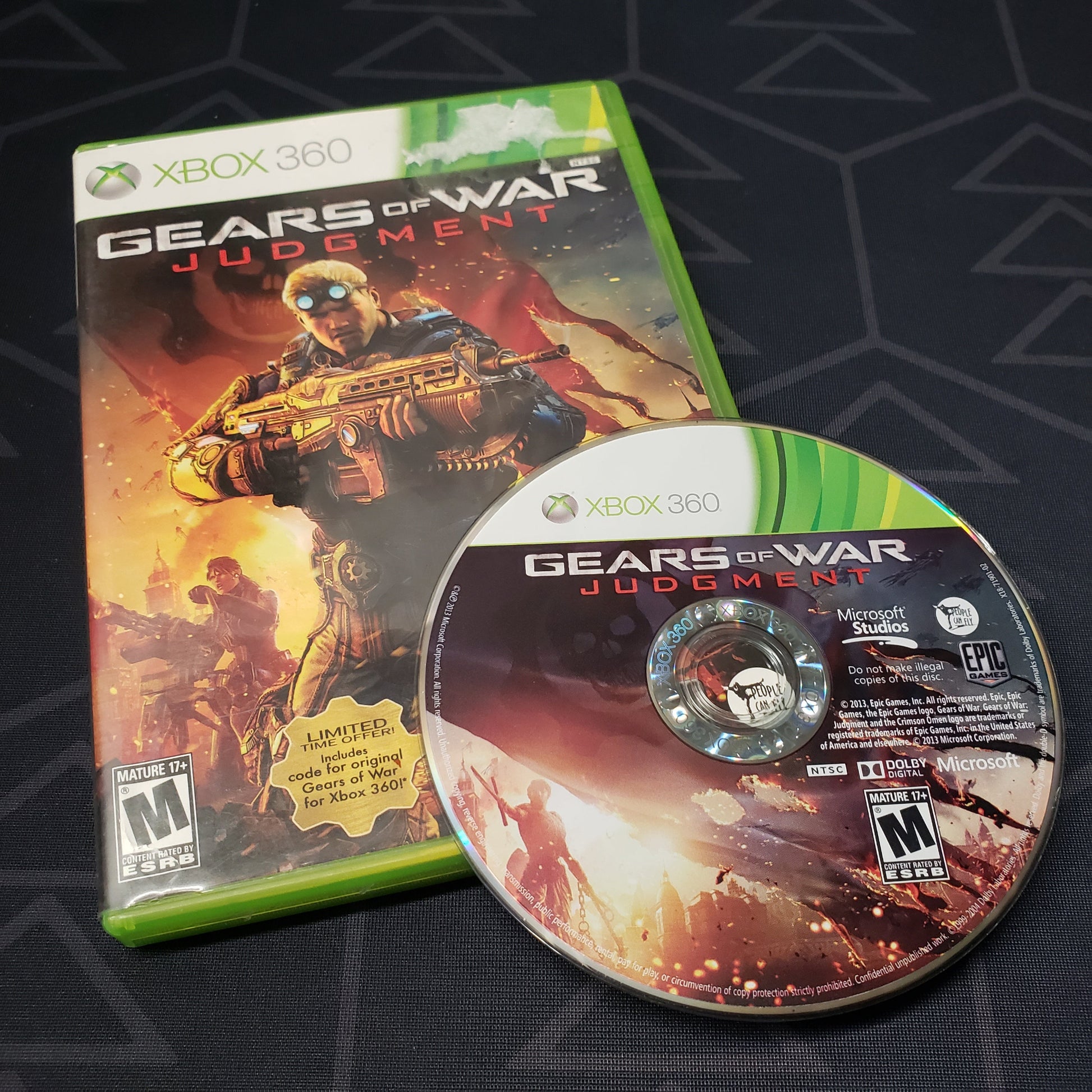 Image shows the case & disc for the video game Gears of War: Judgment for Xbox 360