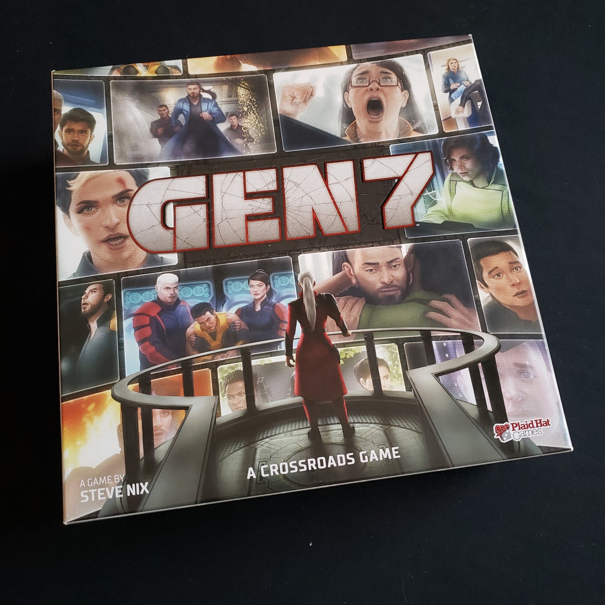 Image shows the front cover of the box of the Gen7 board game