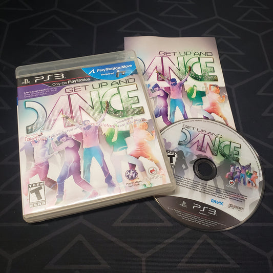 Image shows the case, manual and disc for the video game Get Up and Dance for Playstation 3