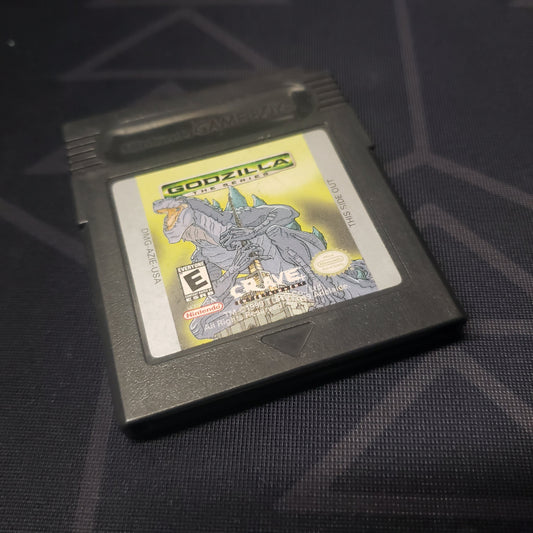 Image shows the front of the cartridge for the video game Godzilla: The Series for Nintendo Game Boy Color