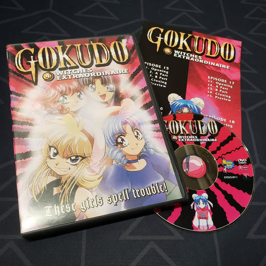 Image shows the case, insert & disc for the Volume 4: Witches Extraordinaire episode disc of the anime TV series Gokudo on DVD