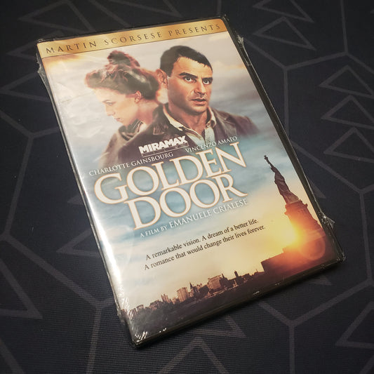 Image shows the front of the case for the movie Golden Door on DVD