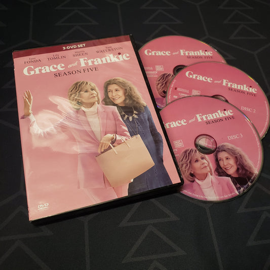 Image shows the case & three discs for the fifth season of Grace & Frankie on DVD