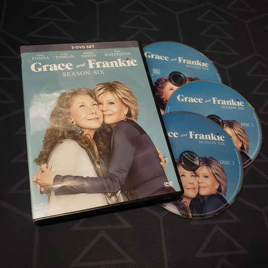Image shows the case & three discs for the sixth season of Grace & Frankie on DVD