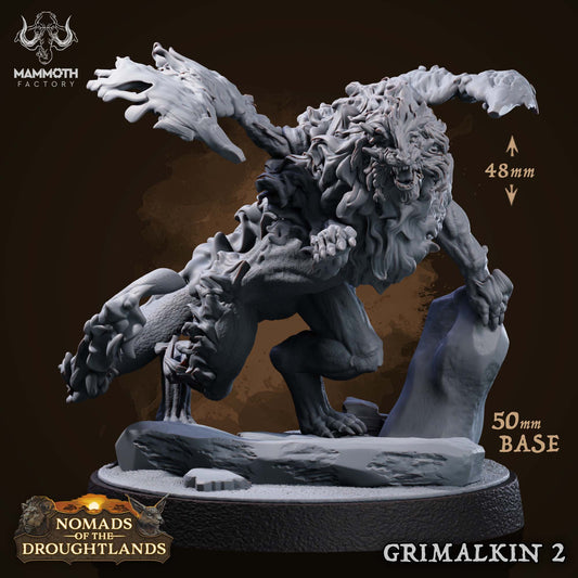 Image shows a 3D render of a winged lion elemental gaming miniature.