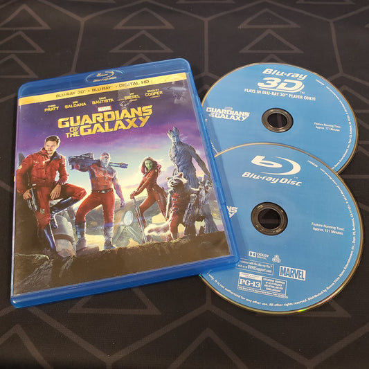 Image shows the case & two discs for the movie Guardians of the Galaxy 3D on Blu-Ray