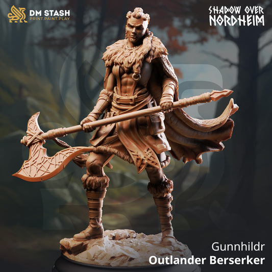 Image shows a 3D render of a human berserker gaming miniature.