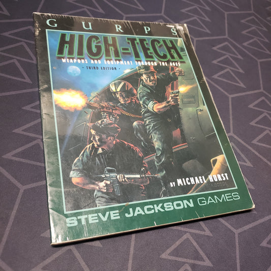 Image shows the front cover of the High-Tech book for the roleplaying game GURPS 3E