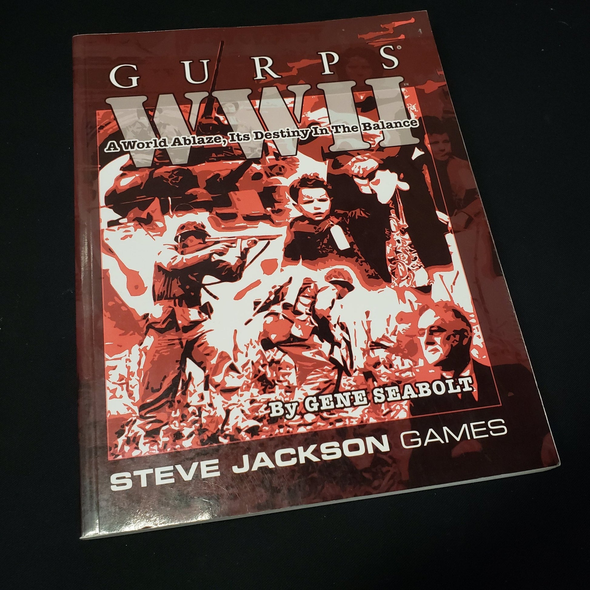Image shows the front cover of the GURPS WWII roleplaying game book