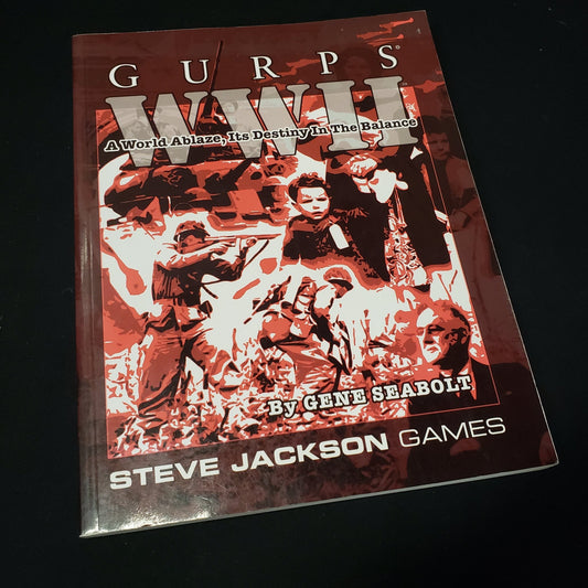 Image shows the front cover of the GURPS WWII roleplaying game book