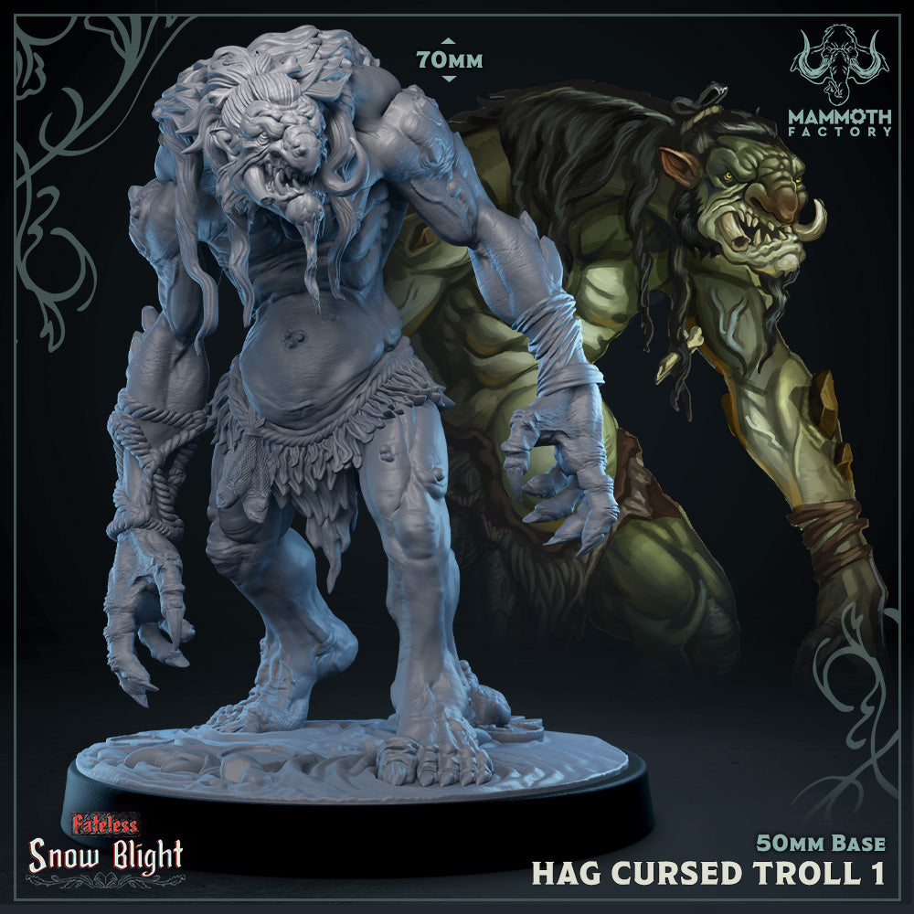 Image shows a 3D render of a troll gaming miniature