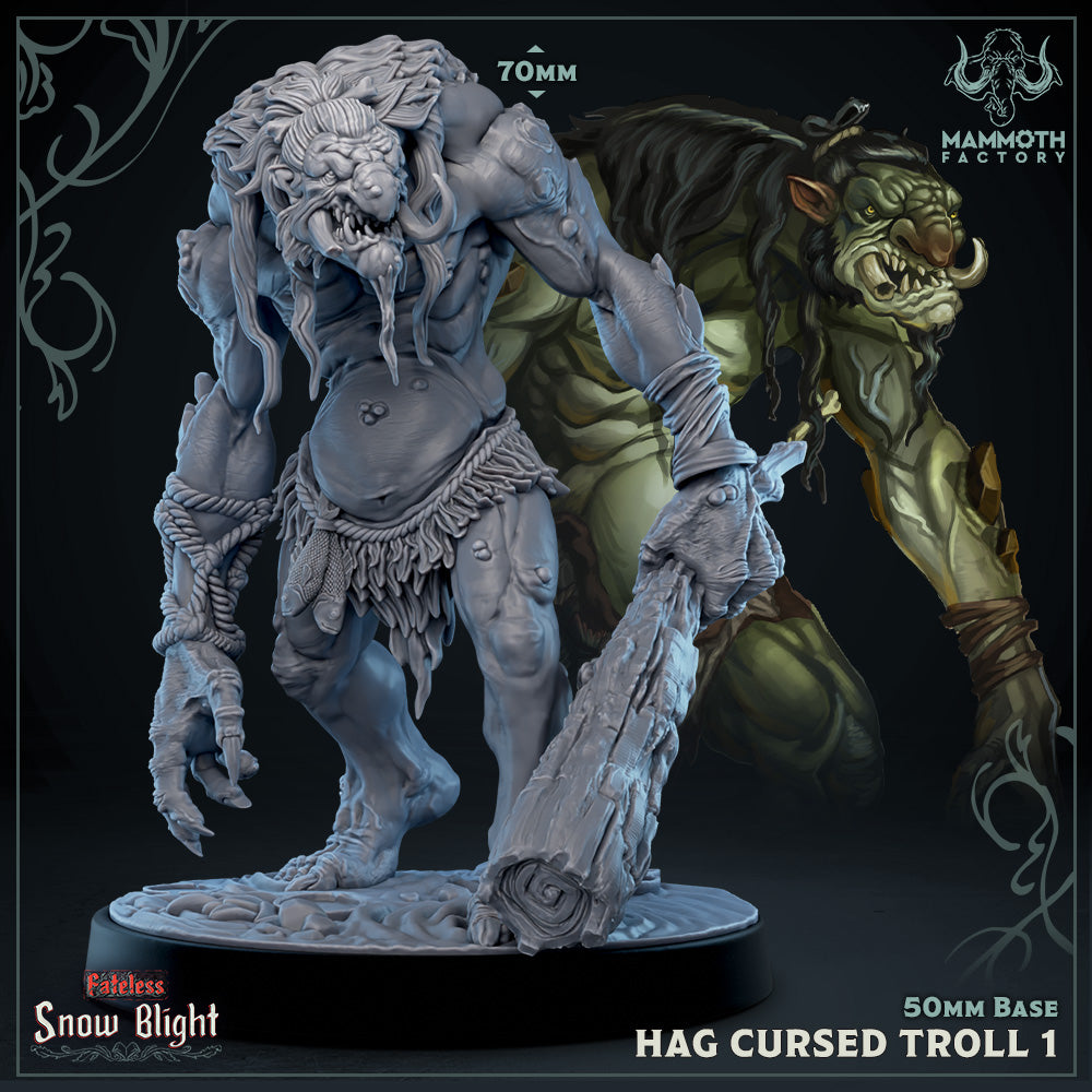 Image shows a 3D render of a troll gaming miniature