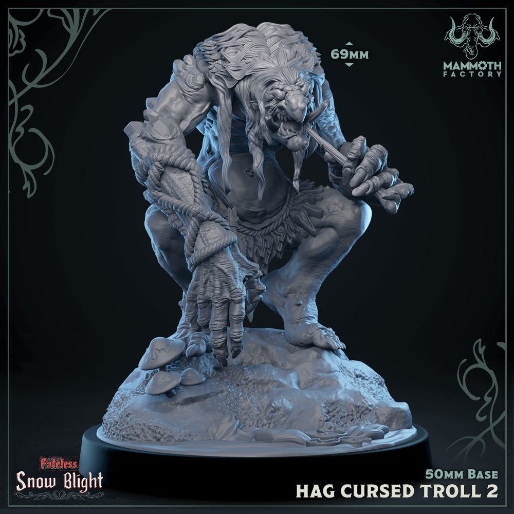 Image shows a 3D render of a troll gaming miniature