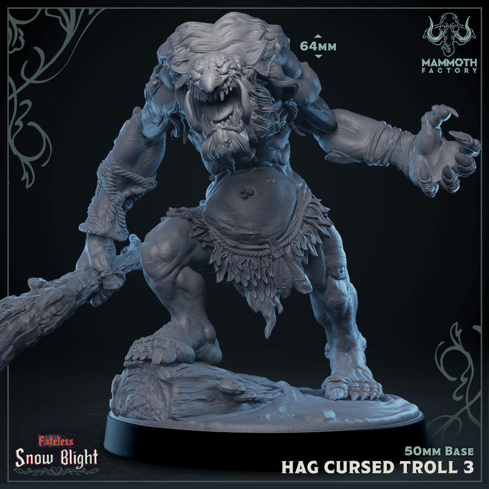 Image shows a 3D render of a troll gaming miniature