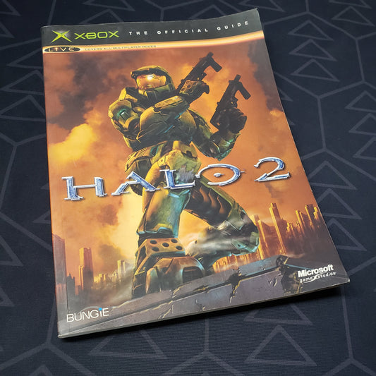 Image shows the front cover of the strategy guide book for Halo 2