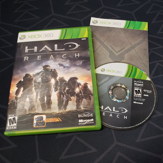 Image shows the case, manual and disc for the video game Halo Reach for Xbox 360